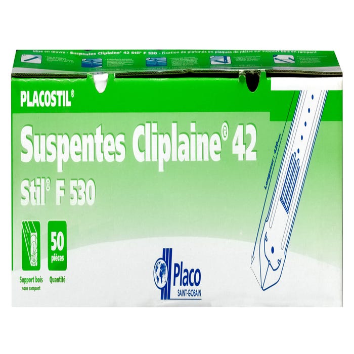 50 suspentes cliplaine long 42cm / f530