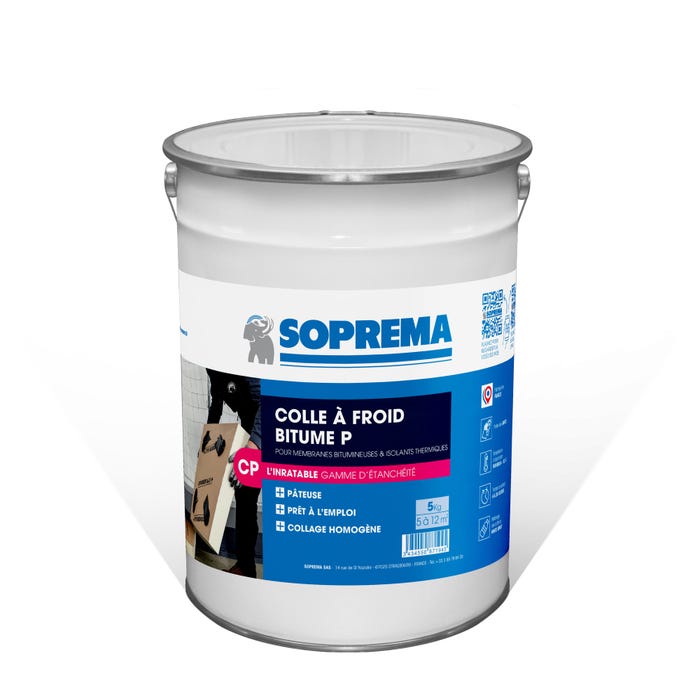 Colle à froid bitume 5kg pour membrane bitume et isolant thermique - SOPREMA