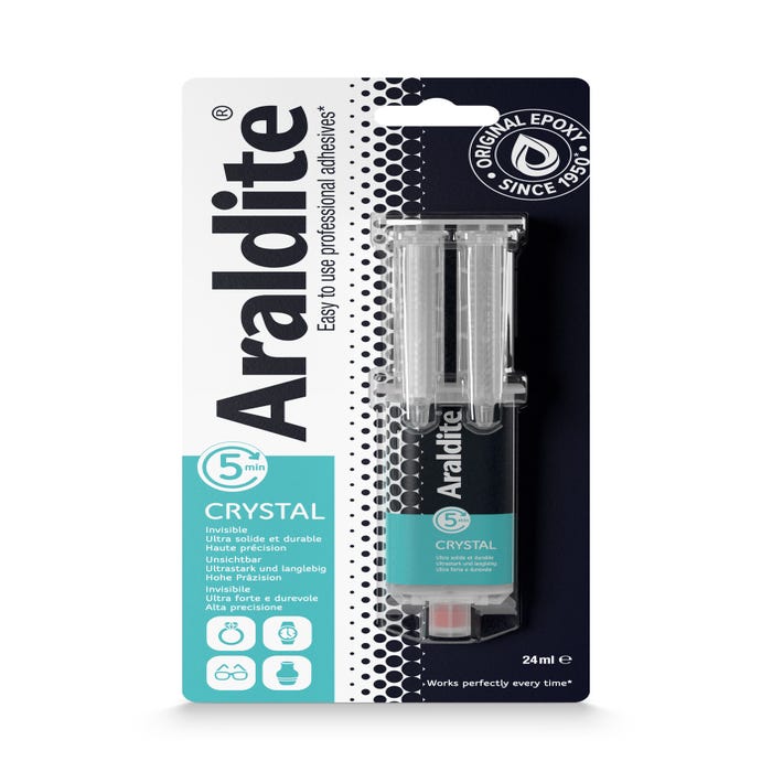 Colle époxy prise rapide cristal 24 ml - ARALDITE