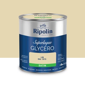 Peinture intérieure et extérieure multi-supports glycéro satin lin 0,5 L - RIPOLIN