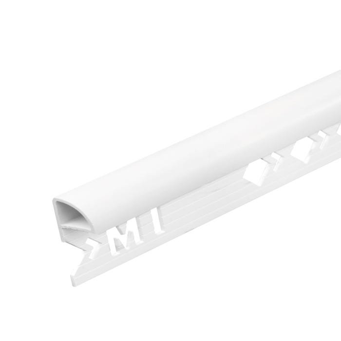 Profilé d'arrêt 1/4 rond fermé PVC blanc Ep: 12.5mm 2m50