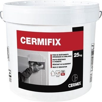 Adhésif colle carrelage en pâte D2ET blanc 25 kg Cermifix - CERMIX
