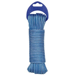 Cordeau polypropylène bleu et blanc Long.25 m Diam.4 mm