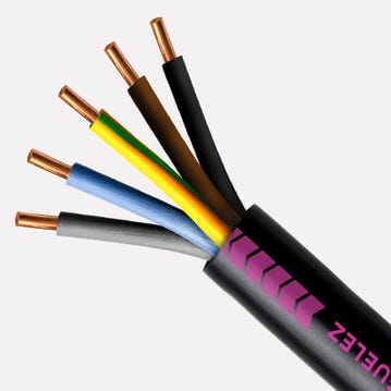 Cable électrique R2V 5G 1,5 mm² noir 50 m - NEXANS FRANCE 