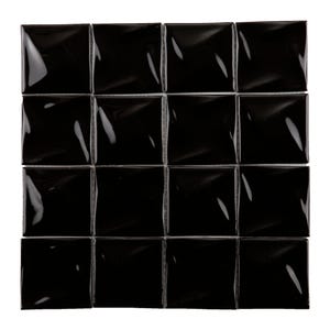 Mosaïque 30 x 30 cm céramique 3D noir