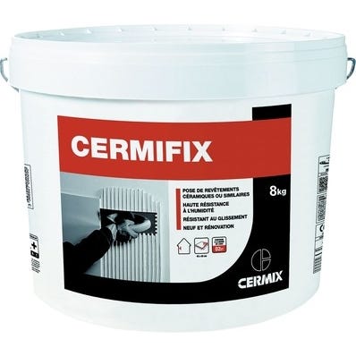 Adhésif colle carrelage en pâte D2ET blanc 8 kg Cermifix - CERMIX