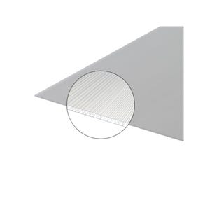 Plaque polycarbonate alvéolaire 4mm Translucide, l : 105 cm, L : 2 m