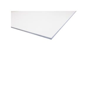 Plaque PVC expansé blanc Blanc, E : 10 mm, l : 100 cm, L : 200 cm