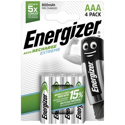 Pile rechargeable LR3 (AAA) NiMH Energizer Extreme HR03 E300624400 800 mAh 1.2 V 4 pc(s)