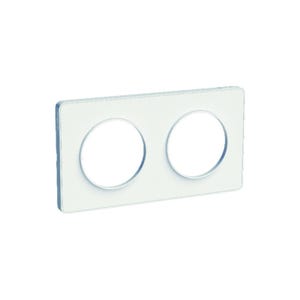 Plaque de finition clipsable SCHNEIDER touch S520804KW - 2 postes - entraxes Ø 71 mm - blanc