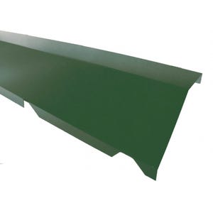 Faitière crantée sur mur pour bac acier 1045 - Vert 6009, H : 170 mm, l : 160 mm, L : 2100mm