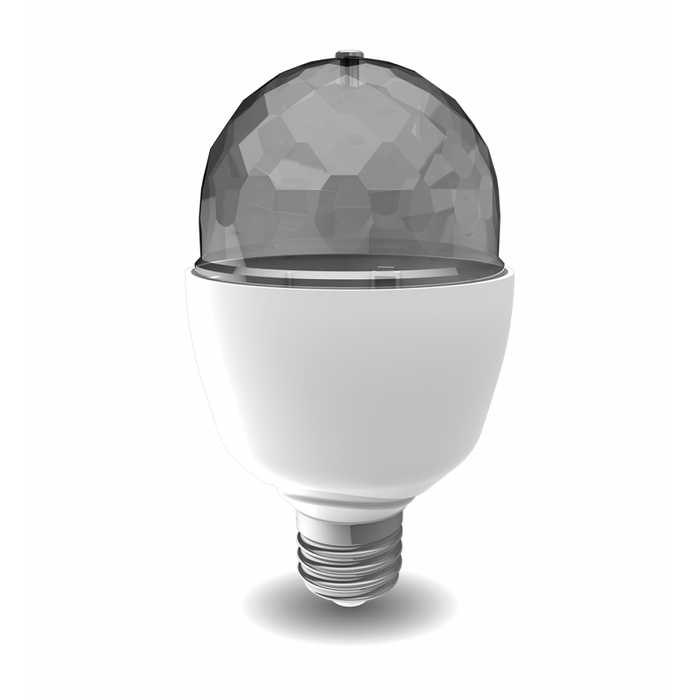 Xanlite - Ampoule LED disco à tête rotative, culot E27, conso. 3W cons., lumière RVB - SEDRVB