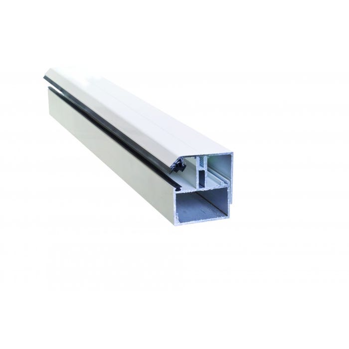 Profil de bordure porteur adaptable au polycarbonate 16/32 mm en aluminium laqué Blanc RAL 9010, L : 3 m