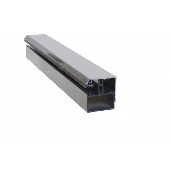 Profil de bordure porteur adaptable au polycarbonate 16/32 mm en aluminium laqué Gris anthracite RAL 7016, L : 4 m