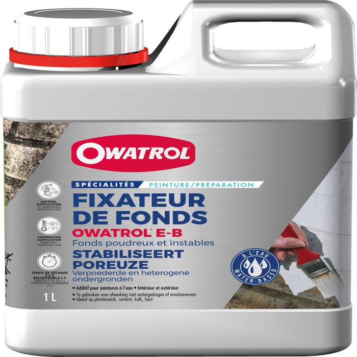 Fixe les fonds farineux, poreux et réduit le risque d'écaillage Owatrol OWATROL E-B 1 litre