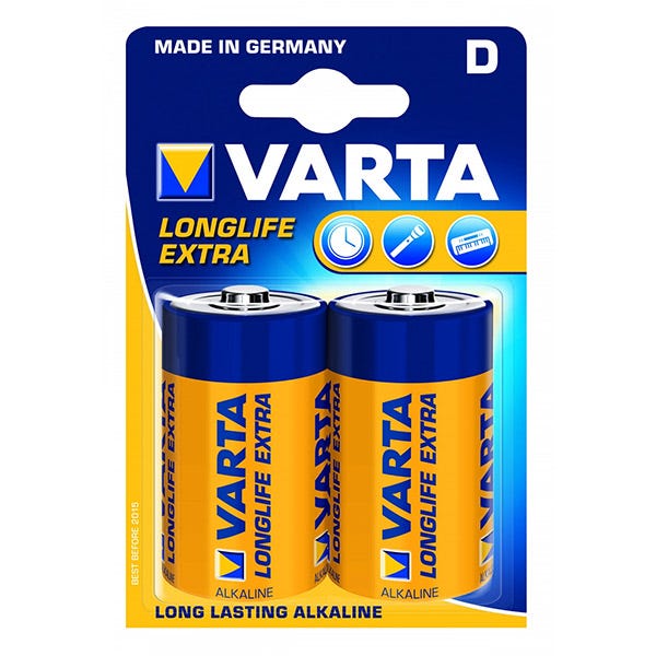 Lot de 2 piles type lr20 1.5 volts - Varta 4120101412