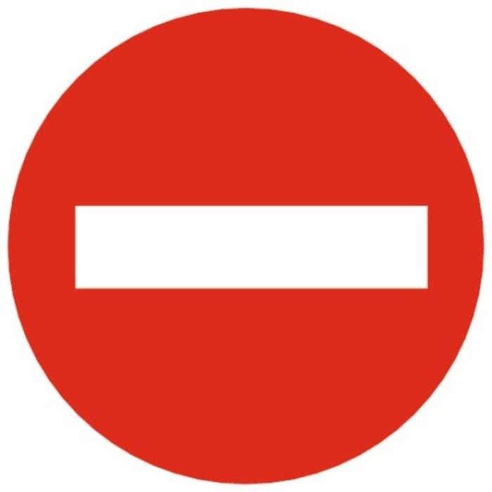 Disque rouge d'interdiction, diamètre 80 mm, désignation ''Sens interdit''