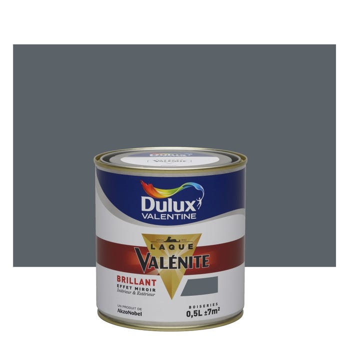 Peinture laque boiserie Valénite anthracite brillant 0,5 L - DULUX VALENTINE