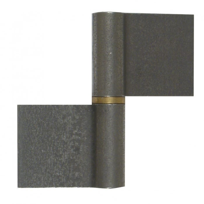 Paumelle de grille acier brut, H.80 x L.80 x P.15 mm