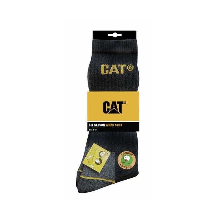 Lot de 3 paires de chaussettes CAT Noir - Caterpillar - Taille 41/45