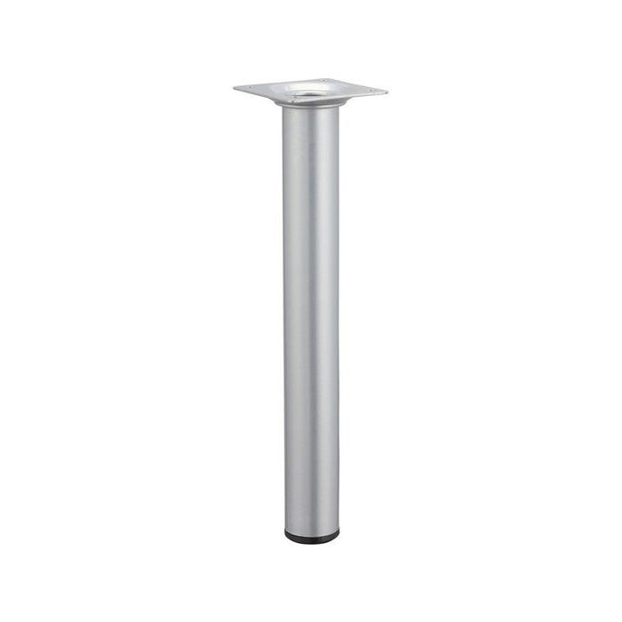 Pied table basse cylindrique HETTICH fixe, H.25 cm acier mat gris