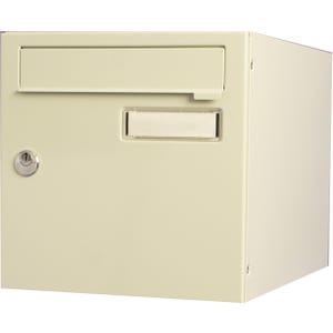 Boîte aux lettres normalisée 1 porte extérieur RENZ acier beige brillant