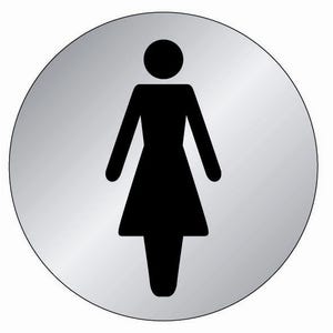 Plaque signalétique en Aluminium brossé ''Toilette femme'' D.75mm - NOVAP - 4383033
