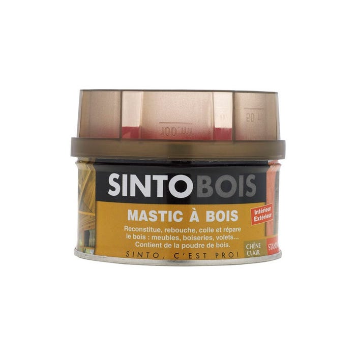 Sintobois mastic à bois avec durcisseur Sinto - Boîte 170 ml / 190 g - Chêne clair