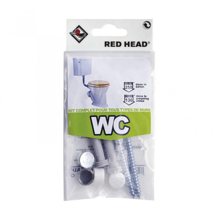 kit chevilles à verrouillage de forme wc RED HEAD, Diam.8