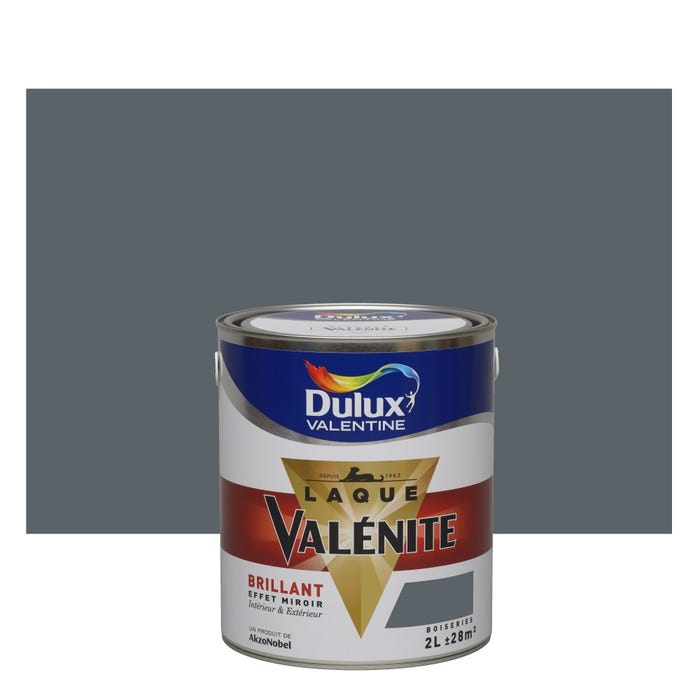 Peinture laque boiserie Valénite anthracite brillant 2 L - DULUX VALENTINE