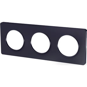 Plaque triple Odace touch, anthracite liseré anthracite