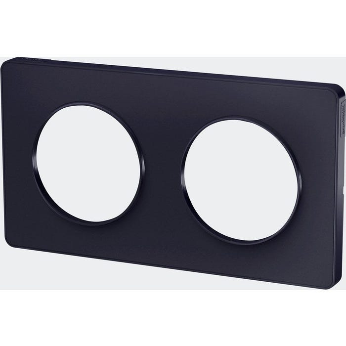 Plaque double Odace touch, anthracite liseré anthracite