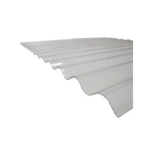 Plaque polycarbonate ondulée translucide (PO 76/18 - petite onde), L 2.5m, l : - 90cm