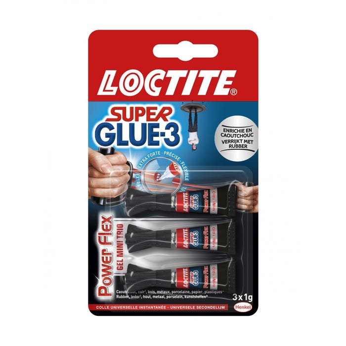 Colle glue gel Super glue 3 power flex LOCTITE, 3 g