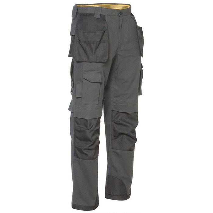 Pantalon de travail multipoches avec poches genouillères Caterpillar TRADEMARK Gris 40