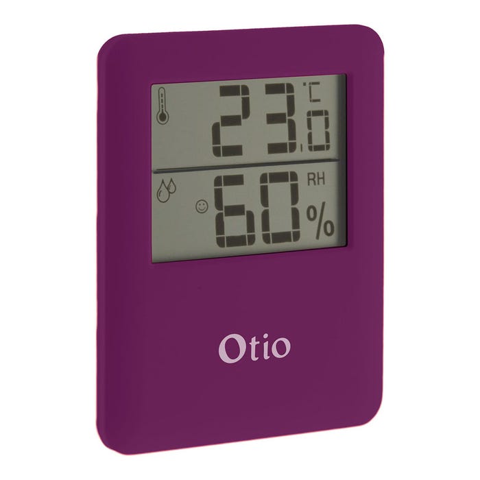 Thermomètre Hygromètre magnétique à écran LCD - Violet - Otio