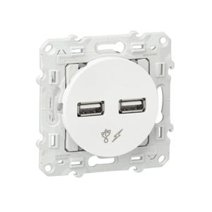 Prise Chargeur Double Usb Odace, Blanc