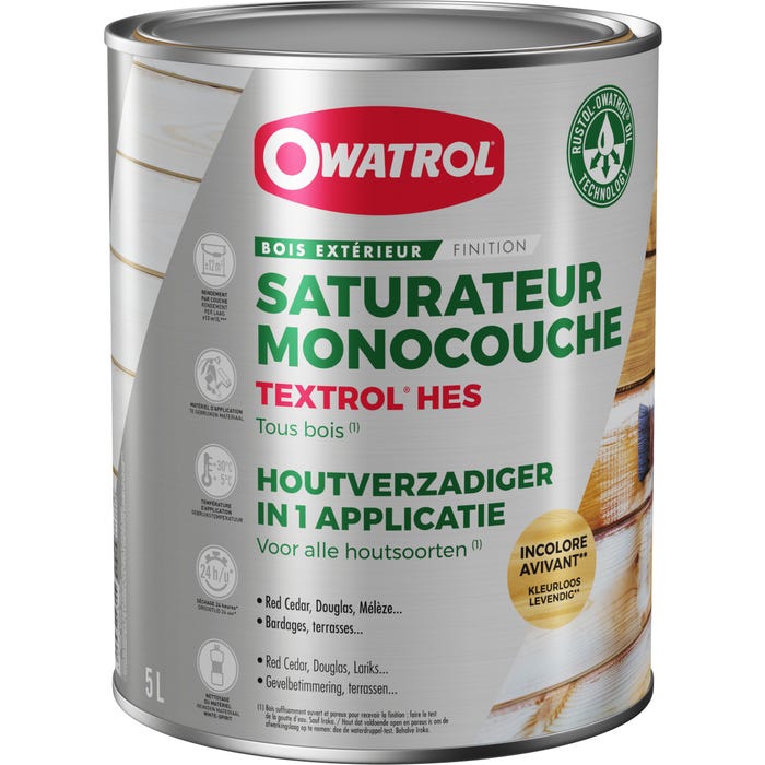 Saturateur monocouche Owatrol TEXTROL HES Incolore (ow20) 5 litres