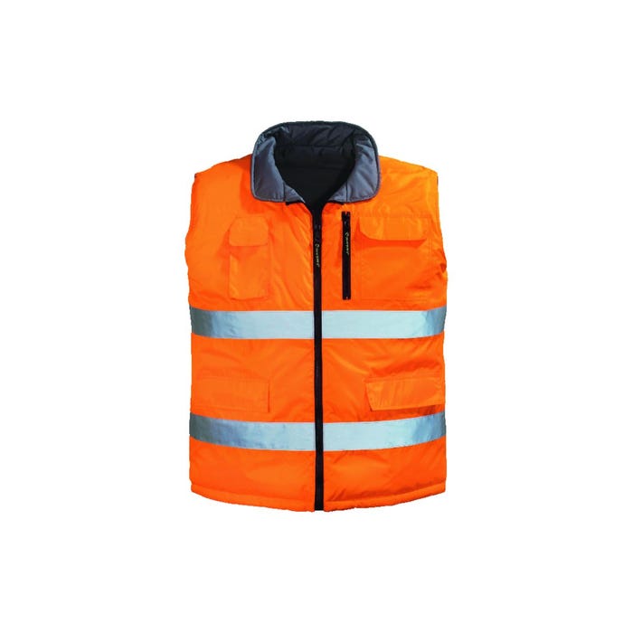 HI-WAY gilet réversible orange HV/gris, Polyester Oxford 150D - COVERGUARD - Taille L