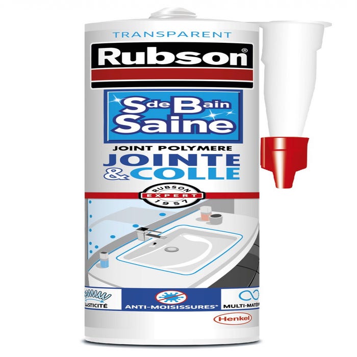 Mastic de fixation RUBSON, transparent, 280 ml