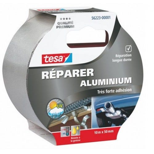 Ruban adhésif robuste Aluminium réparation surface métallique 10M X 50MM TESA