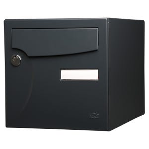 Boîte aux lettres normalisée 1 porte extérieur RENZ acier anthracite mat