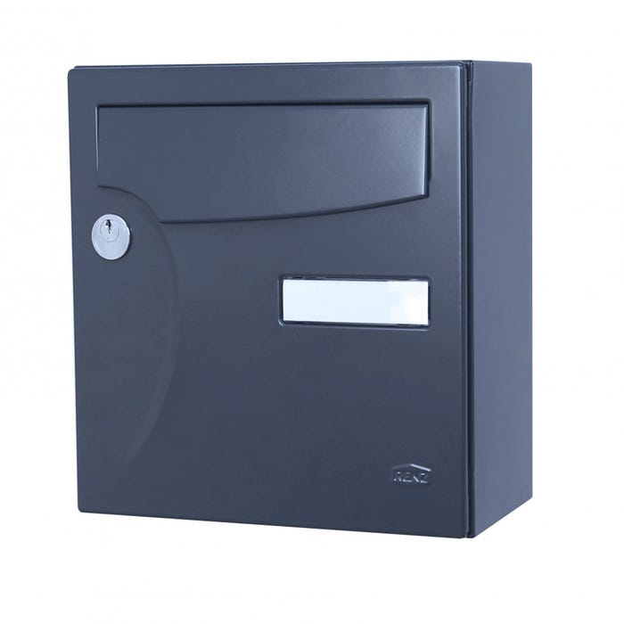 Boîte aux lettres compacte 1 porte extérieur RENZ acier anthracite mat