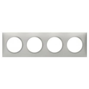 Plaque carrée dooxie 4 postes finition effet aluminium - 600854