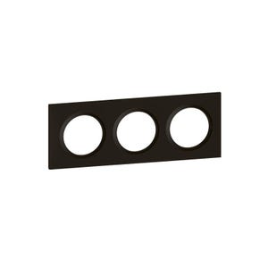 Plaque de finition LEGRAND Dooxie 600863 - 3 postes - Carré - noir