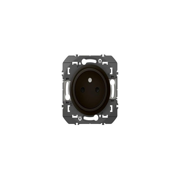 Prise de courant 2P à puits dooxie 16A finition noir - emballage blister - 095274