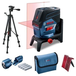 Bosch - Laser points et lignes rouge GCL 2-50 C avec trépied BT 150 et support rotatif RM 2 Bosch Professional