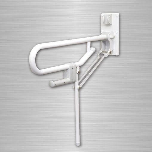 AKW - Barre d'appui rabbatable avec pied réglable Diam 32mm blanche (Accessibilité PMR) Akw