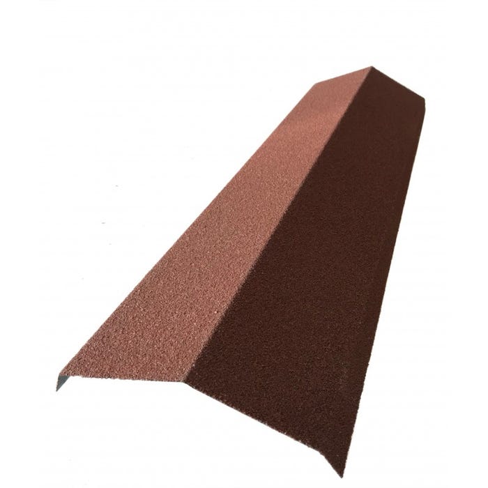 Faîtière 920 mm pour panneau tuile facile en acier galvanisé aspect granulé minéral Brun rouge mat, L : 920 mm