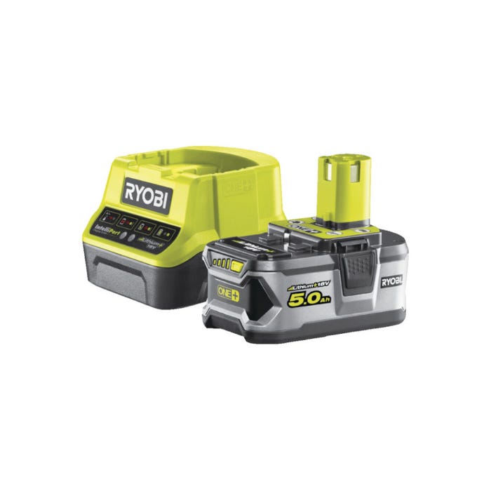 Batterie RYOBI 18V Lithium-ion One+ 5.0 Ah - 1 chargeur rapide RC18120-150G